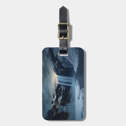 IJsland waterval landschap Bagagelabel (Voorkant verticaal)