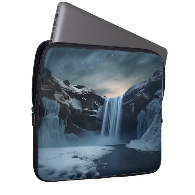 IJsland waterval landschap Laptop Sleeve (Voorkant Rechts)