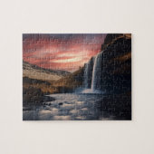 IJsland waterval landschap Legpuzzel (Horizontaal)