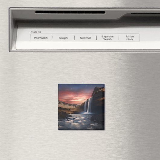 IJsland waterval landschap Magneet (Insitu (Vaatwasser))