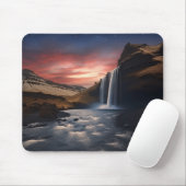 IJsland waterval landschap Muismat (Met muis)