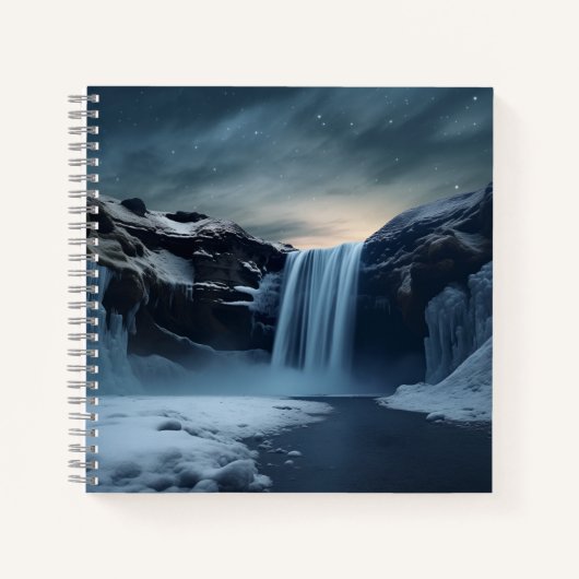 IJsland waterval landschap Notitieboek (Voorkant)