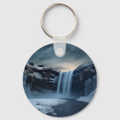IJsland waterval landschap Sleutelhanger (Voorkant)