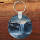 IJsland waterval landschap Sleutelhanger (Achterkant)