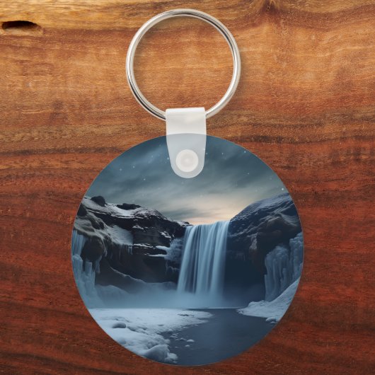 IJsland waterval landschap Sleutelhanger (Voorkant)