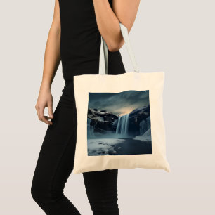 IJsland waterval landschap Tote Bag