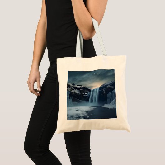 IJsland waterval landschap Tote Bag (Voorkant (product))