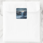 IJsland waterval landschap Vierkante Sticker (Tas)