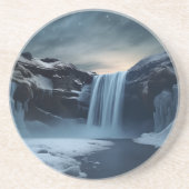 IJsland waterval landschap Zandsteen Onderzetter (Voorkant)