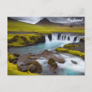 IJsland Waterval Reisfoto Briefkaart