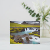 IJsland Waterval Reisfoto Briefkaart (Staand voorkant)