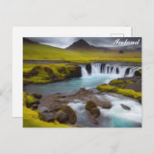 IJsland Waterval Reisfoto Briefkaart (Voorkant / Achterkant)