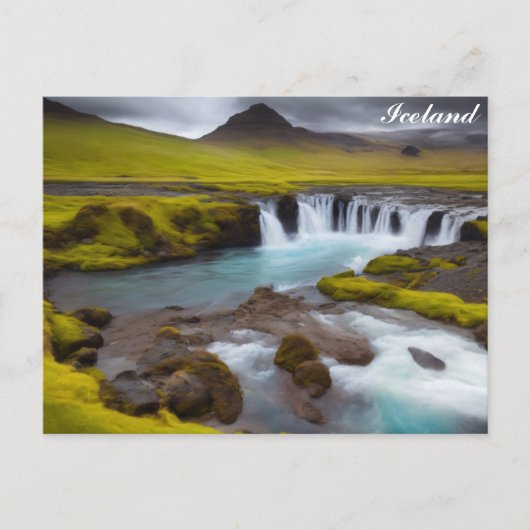 IJsland Waterval Reisfoto Briefkaart (Voorkant)