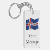 IJsland Waving Flag Sleutelhanger (Voorkant Links)