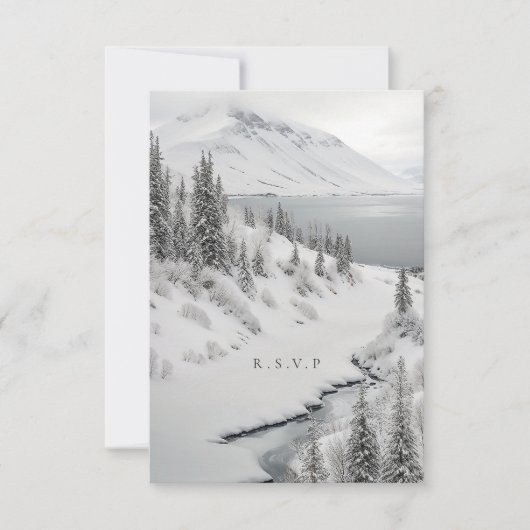 IJsland winter bruiloft maaltijd keuzes RSVP (Voorkant)