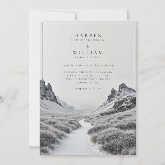 IJsland winter escape bruiloft Kaart (Voorkant)