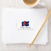 IJsland zwaaiende vlag Etiket (Insitu)