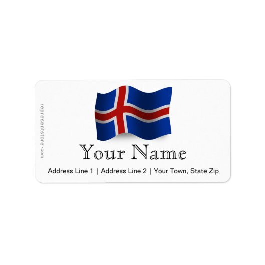 IJsland zwaaiende vlag Etiket (Voorkant)