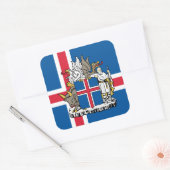 IJslander Vlag & Wapen, Vlag van IJsland Vierkante Sticker (Envelop)
