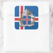 IJslander Vlag & Wapen, Vlag van IJsland Vierkante Sticker (Tas)