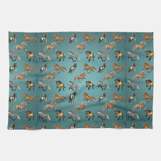 IJslanders in Gait Blue Theedoek (Horizontaal)