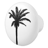 IJslandpalmsilhouet, zwart-wit Keramische Knop (Rechts)