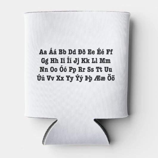 IJslands alfabet [Íslenska Stafrófið] Blikjeskoeler (Voorkant)