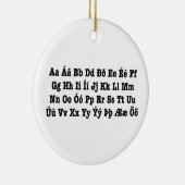 IJslands alfabet [Íslenska Stafrófið] Keramisch Ornament (Rechts)