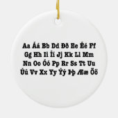 IJslands alfabet [Íslenska Stafrófið] Keramisch Ornament (Achterkant)