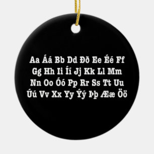 IJslands alfabet [Íslenska Stafrófið] Keramisch Ornament
