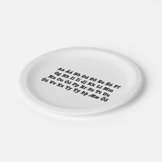 IJslands alfabet [Íslenska Stafrófið] Papieren Bordje (Gekanteld)