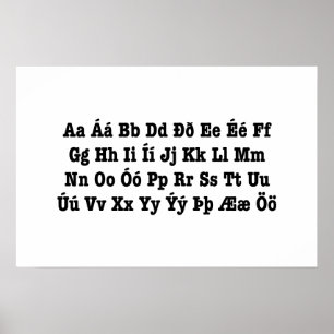 IJslands Alfabet [Íslenska Stafrófið] Poster