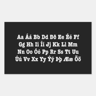 IJslands alfabet [Íslenska Stafrófið] Rechthoekige Sticker