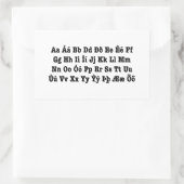 IJslands alfabet [Íslenska Stafrófið] Rechthoekige Sticker (Tas)