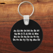 IJslands alfabet [Íslenska Stafrófið] Sleutelhanger (Voorkant)