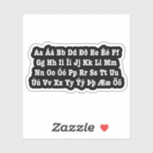 IJslands alfabet [Íslenska Stafrófið] Sticker (Vel)