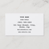 IJslands alfabet [Íslenska Stafrófið] Visitekaartje (Achterkant)