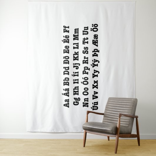 IJslands alfabet [Íslenska Stafrófið] Wandkleed (In situ)