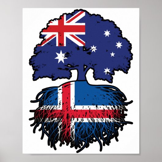 IJslands Australische Australië - boomstammen Poster (Voorkant)