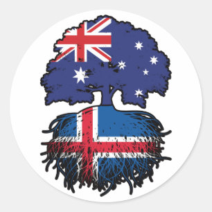 IJslands Australische Australië - boomstammen Ronde Sticker