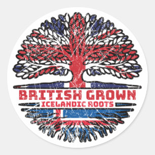 IJslands Brits - IJslands - Groot - Brittannië - v Ronde Sticker