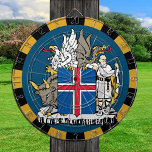 IJslands dartboard en vlagdonker/spelraad Dartbord<br><div class="desc">Dartboard: IJsland & wapenschild,  IJslandse vlagdonker,  familiekleutjes - hou van mijn land,  zomerspelen,  vakantie,  vaders dag,  verjaardagsfeest,  universiteitsstudenten/sportfans</div>