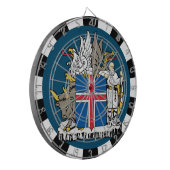 IJslands dartboard, IJslandse vlagdonker spelbord Dartbord (Voorkant Links)