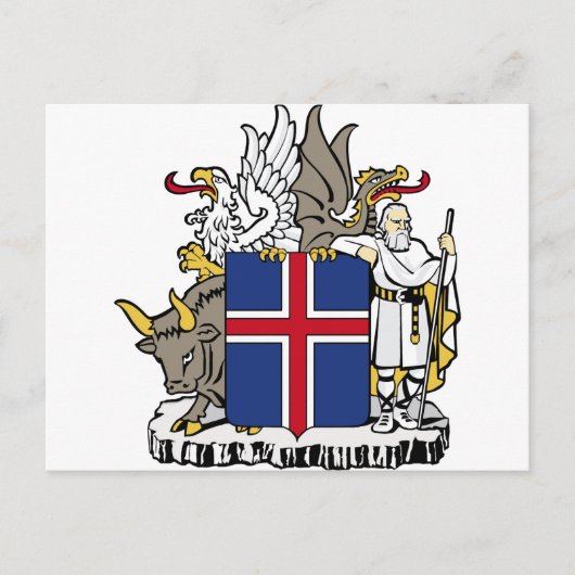 ijslands embleem briefkaart (Voorkant)
