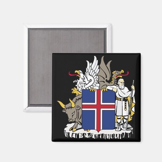 ijslands embleem magneet (Voorkant / Achterkant)