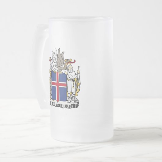 ijslands embleem matglas bierpul (Voorkant links)