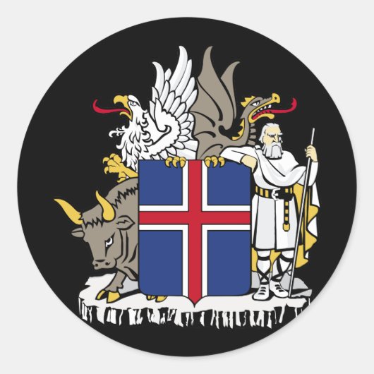 ijslands embleem ronde sticker
