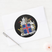 ijslands embleem ronde sticker