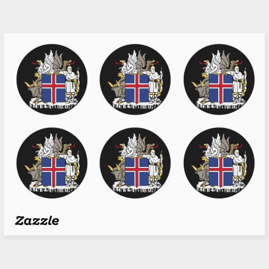 ijslands embleem ronde sticker (Vel)