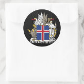 ijslands embleem ronde sticker